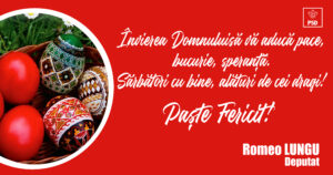 Romeo Lungu felicitare paste