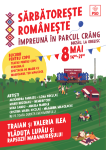 Afiș PSD Sărbătorește românește 8 mai 2024